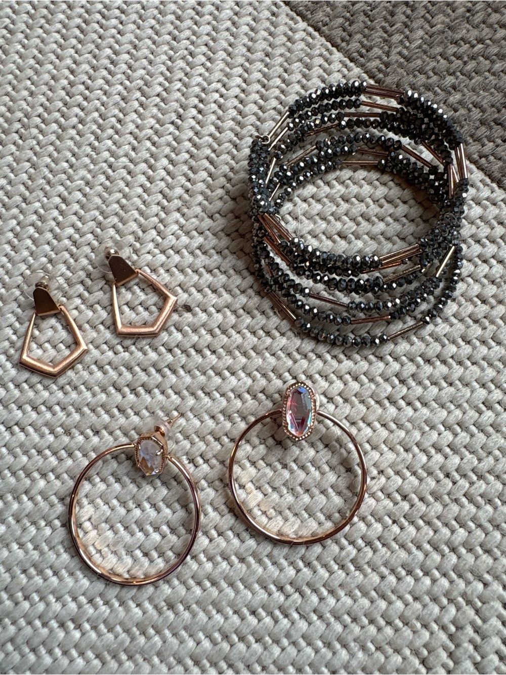 Kendra Scott and Stella Dot Rose Gold Set Earrings, Bracelet